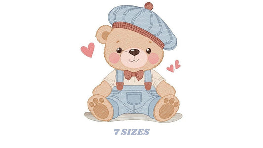 Bear embroidery designs - Baby boy embroidery design machine embroidery pattern - Cute Teddy Bear embroidery file - instant download pes jef