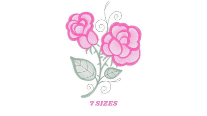 Roses embroidery designs - Flower machine embroidery pattern - Rose embroidery file - Flowers for Kitchen towels - Instant download pes jef