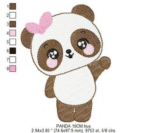 Panda embroidery design - Animal embroidery designs machine embroidery pattern - Baby girl embroidery file - Cute Sweet Panda download pes