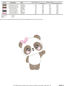 Panda embroidery design - Animal embroidery designs machine embroidery pattern - Baby girl embroidery file - Cute Sweet Panda download pes