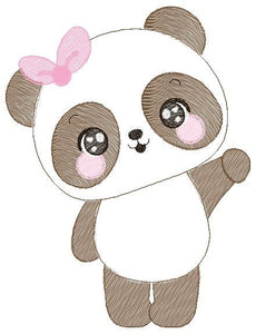 Panda embroidery design - Animal embroidery designs machine embroidery pattern - Baby girl embroidery file - Cute Sweet Panda download pes