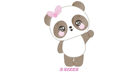 Panda embroidery design - Animal embroidery designs machine embroidery pattern - Baby girl embroidery file - Cute Sweet Panda download pes Marcia Embroidery