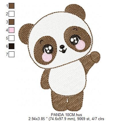 Male Panda embroidery design - Wild Bear Animal embroidery designs machine embroidery pattern - Baby boy embroidery file - instant download Marcia Embroidery