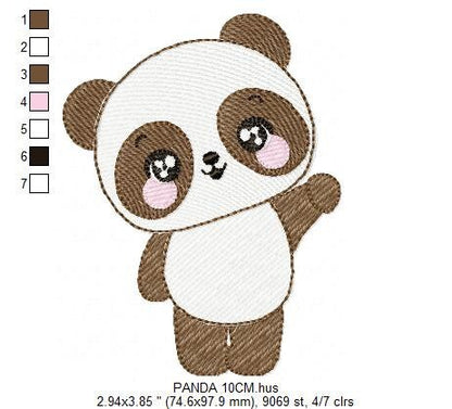 Male Panda embroidery design - Wild Bear Animal embroidery designs machine embroidery pattern - Baby boy embroidery file - instant download Marcia Embroidery