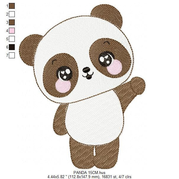 Male Panda embroidery design - Wild Bear Animal embroidery designs machine embroidery pattern - Baby boy embroidery file - instant download Marcia Embroidery
