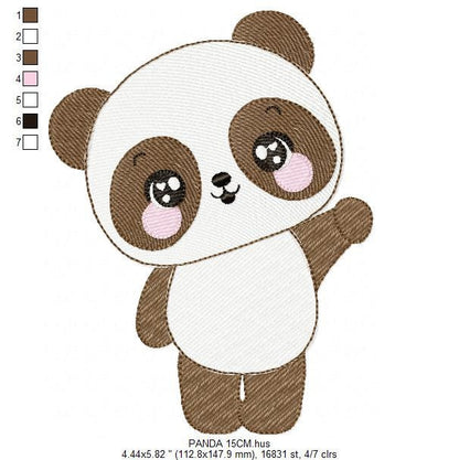 Male Panda embroidery design - Wild Bear Animal embroidery designs machine embroidery pattern - Baby boy embroidery file - instant download Marcia Embroidery