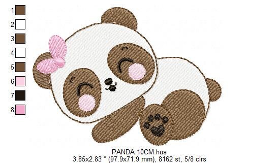 Sleeping Panda embroidery design - Female Animal embroidery designs machine embroidery pattern - Baby girl embroidery file  instant download Marcia Embroidery