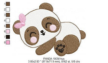 Charger l&#39;image dans la galerie, Sleeping Panda embroidery design - Female Animal embroidery designs machine embroidery pattern - Baby girl embroidery file  instant download
