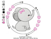 Laden Sie das Bild in den Galerie-Viewer, Elephant face embroidery designs - Animal embroidery design machine embroidery pattern - Baby girl embroidery - Elephant with heart frame
