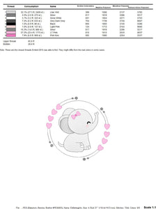 Elephant face embroidery designs - Animal embroidery design machine embroidery pattern - Baby girl embroidery - Elephant with heart frame