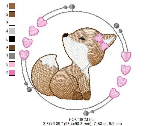 Fox embroidery designs - Red Fox embroidery design machine embroidery pattern - Animal embroidery file - Baby boy design pes jef vp3 frame Marcia Embroidery
