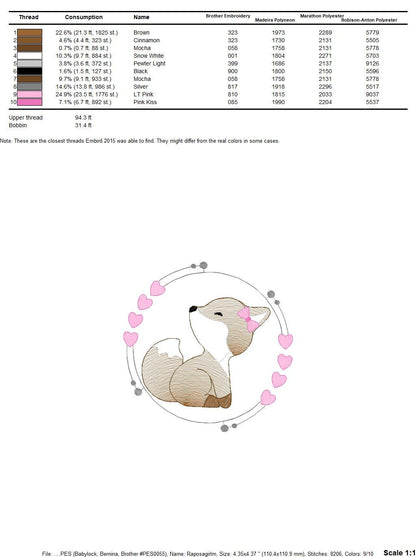 Fox embroidery designs - Red Fox embroidery design machine embroidery pattern - Animal embroidery file - Baby boy design pes jef vp3 frame Marcia Embroidery