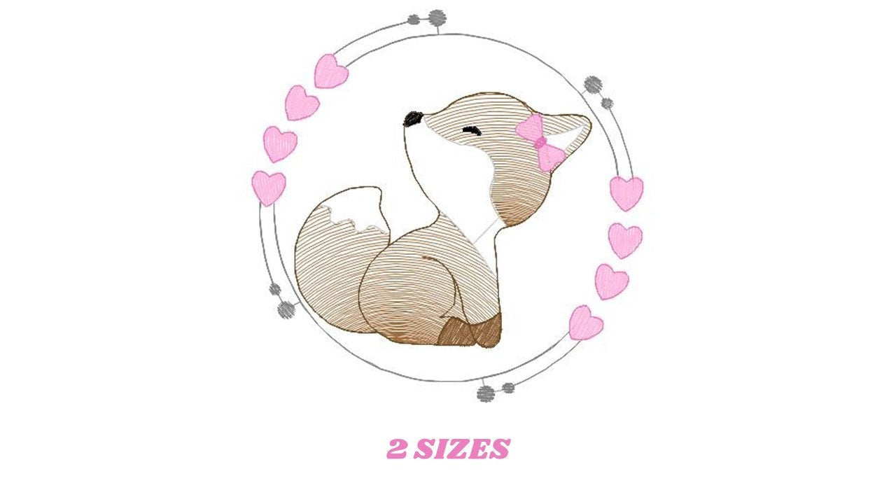 Fox embroidery designs - Red Fox embroidery design machine embroidery pattern - Animal embroidery file - Baby boy design pes jef vp3 frame Marcia Embroidery