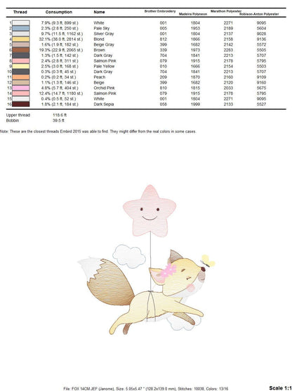 Fox embroidery designs - Hot air balloon embroidery design machine embroidery pattern - Animal embroidery file - woodland animals download Marcia Embroidery
