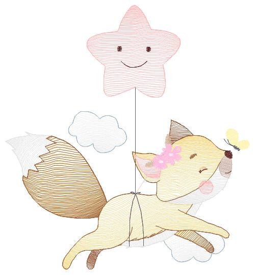 Fox embroidery designs - Hot air balloon embroidery design machine embroidery pattern - Animal embroidery file - woodland animals download Marcia Embroidery