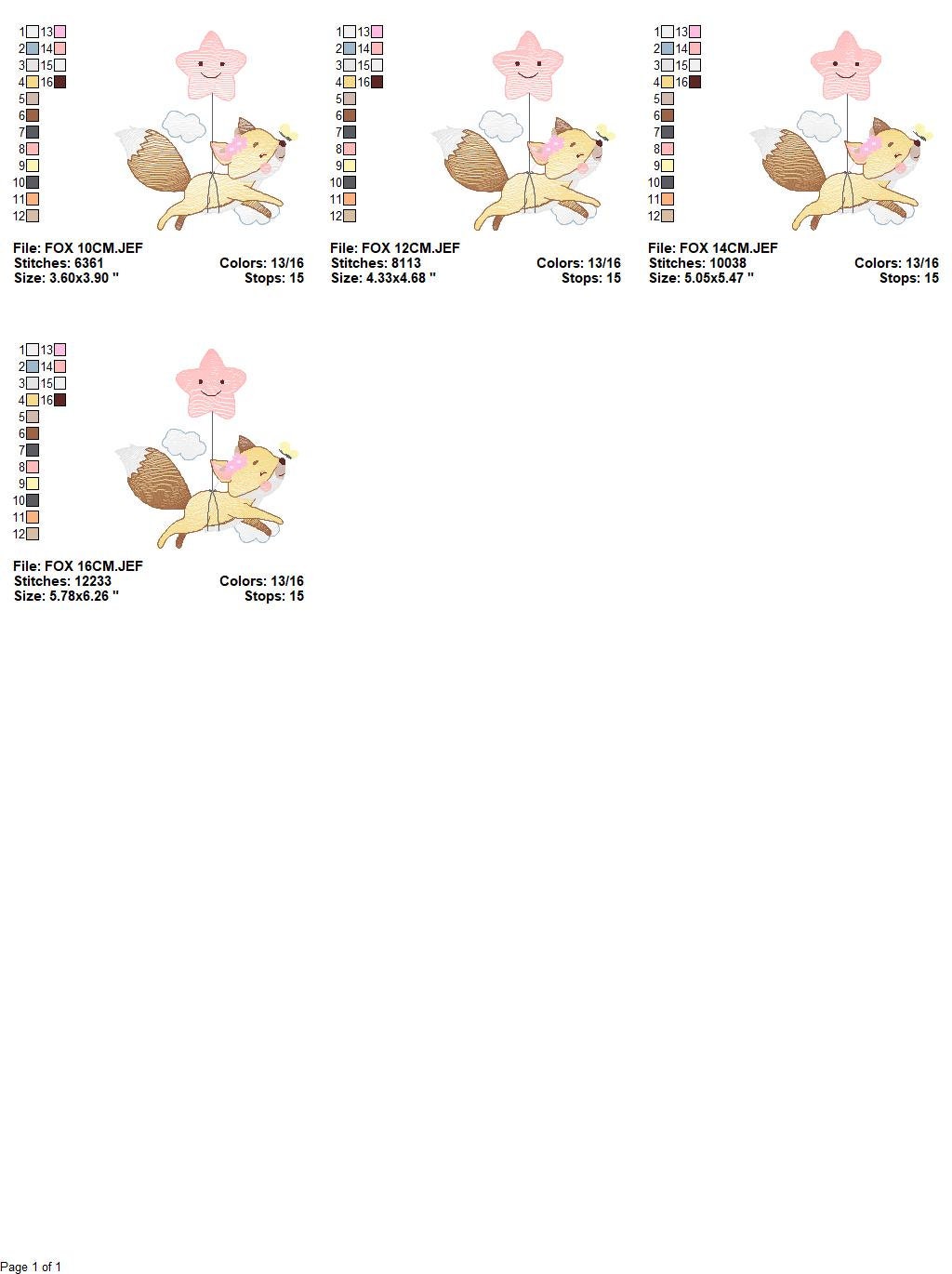 Fox embroidery designs - Hot air balloon embroidery design machine embroidery pattern - Animal embroidery file - woodland animals download Marcia Embroidery