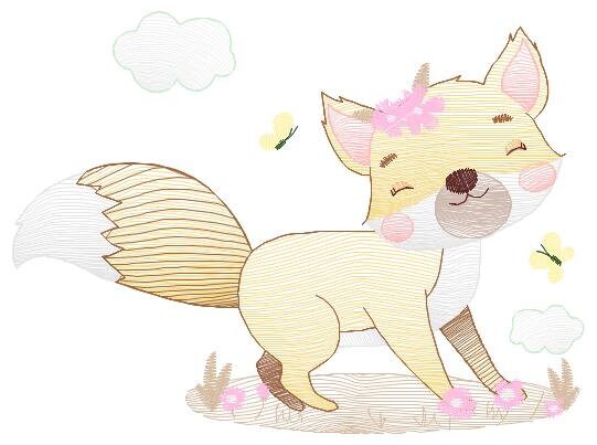 Fox embroidery designs - Woodland animal embroidery design machine embroidery pattern - Baby girl embroidery file - instant download pes jef Marcia Embroidery