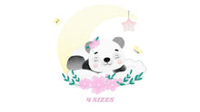 Carica l&#39;immagine nel visualizzatore di Gallery, Sleeping Panda embroidery design - Animal embroidery designs machine embroidery pattern - Baby girl embroidery file - Moon embroidery design
