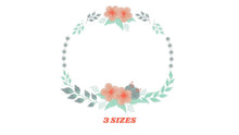 Carica l&#39;immagine nel visualizzatore di Gallery, Monogram Frame embroidery designs - Flower embroidery design machine embroidery pattern - Rose wreath embroidery file - instant download
