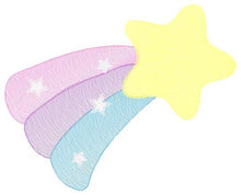 Load image into Gallery viewer, Falling Star embroidery designs - Star with Rainbow embroidery design machine embroidery pattern - Baby girl embroidery file - pes download
