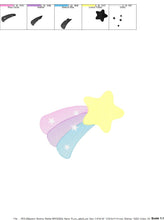 Load image into Gallery viewer, Falling Star embroidery designs - Star with Rainbow embroidery design machine embroidery pattern - Baby girl embroidery file - pes download
