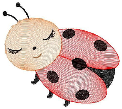 Ladybug embroidery designs - Garden Animal embroidery design machine embroidery pattern - Insect life embroidery file - spring embroidery - Marcia Embroidery