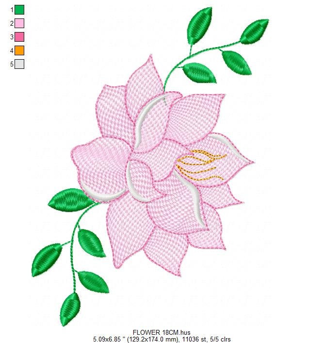 Roses embroidery designs - Lotus Flower embroidery design machine embroidery pattern - Kitchen Towel embroidery file - instant download pes