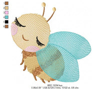 Cargar imagen en el visor de la galería, Bee embroidery design - Bees embroidery designs machine embroidery pattern - baby girl embroidery file - honey bee design - Save the bees
