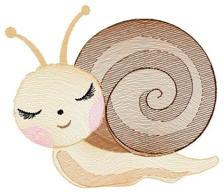 Snail embroidery design - Insect Animal machine embroidery pattern - Slug Garden Bug - Baby girl and boy file - Instant digital download pes