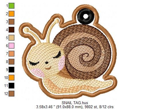Snail embroidery design - Animal embroidery designs machine embroidery pattern - Slug Garden Bug embroidery file - instant download digital