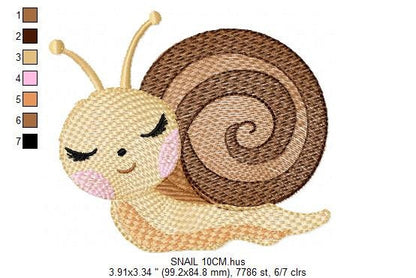 Snail embroidery design - Animal embroidery designs machine embroidery pattern - Slug Garden Bug embroidery file - instant download digital