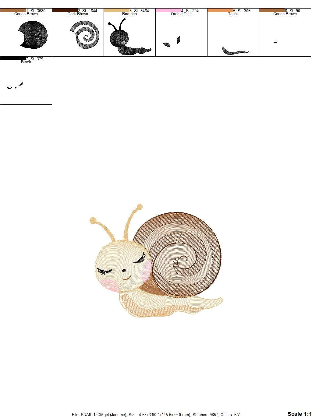 Snail embroidery design - Animal embroidery designs machine embroidery pattern - Slug Garden Bug embroidery file - instant download digital