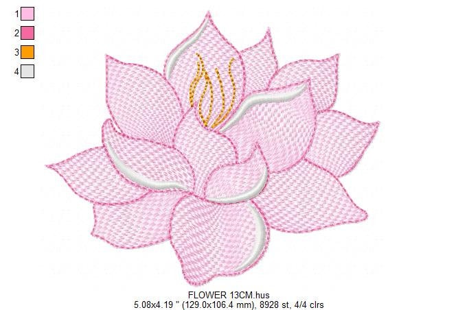 Delicate flower embroidery designs - Lotus embroidery design machine embroidery pattern - Floral embroidery file - instant download pes jef Marcia Embroidery