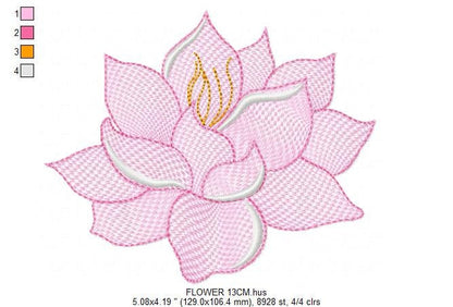 Delicate flower embroidery designs - Lotus embroidery design machine embroidery pattern - Floral embroidery file - instant download pes jef Marcia Embroidery