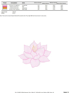 Delicate flower embroidery designs - Lotus embroidery design machine embroidery pattern - Floral embroidery file - instant download pes jef