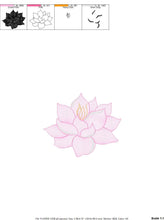 Load image into Gallery viewer, Delicate flower embroidery designs - Lotus embroidery design machine embroidery pattern - Floral embroidery file - instant download pes jef
