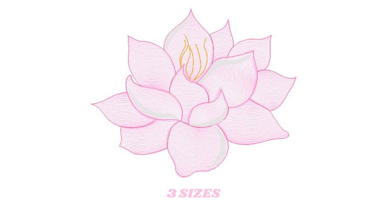 Delicate flower embroidery designs - Lotus embroidery design machine embroidery pattern - Floral embroidery file - instant download pes jef Marcia Embroidery
