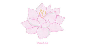 Delicate flower embroidery designs - Lotus embroidery design machine embroidery pattern - Floral embroidery file - instant download pes jef