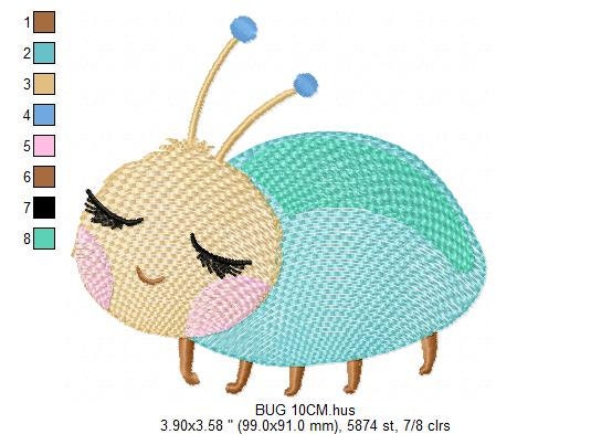 Beetle embroidery design - Garden Bug embroidery designs machine embroidery pattern - baby girl embroidery file - instant download pes jef