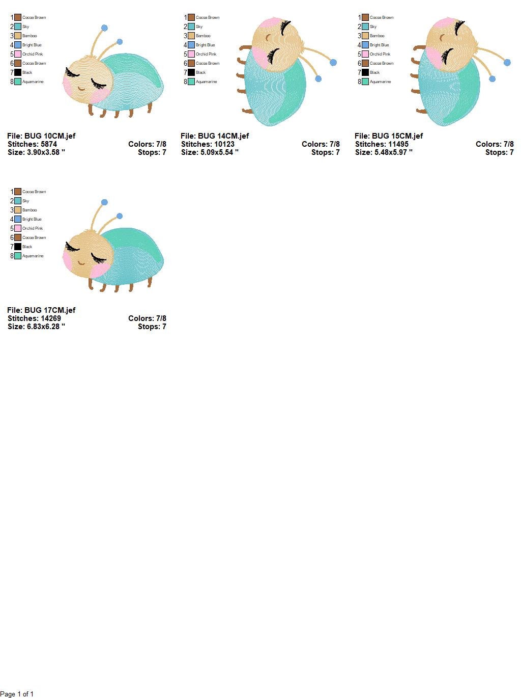 Beetle embroidery design - Garden Bug embroidery designs machine embroidery pattern - baby girl embroidery file - instant download pes jef