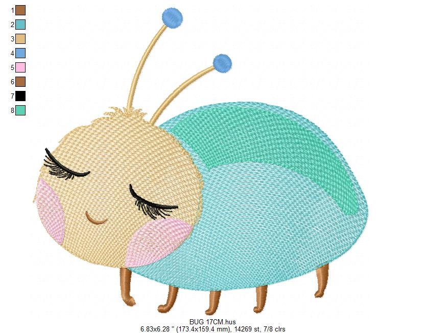 Beetle embroidery design - Garden Bug embroidery designs machine embroidery pattern - baby girl embroidery file - instant download pes jef