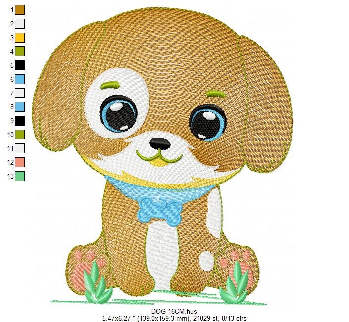 Dogs embroidery designs - Dog embroidery design machine embroidery pattern - Puppy embroidery file -  baby boy embroidery instant download