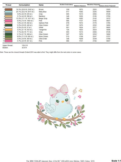 Bird embroidery designs - Birds embroidery design machine embroidery pattern - Spring garden embroidery file - instant download Tea towel