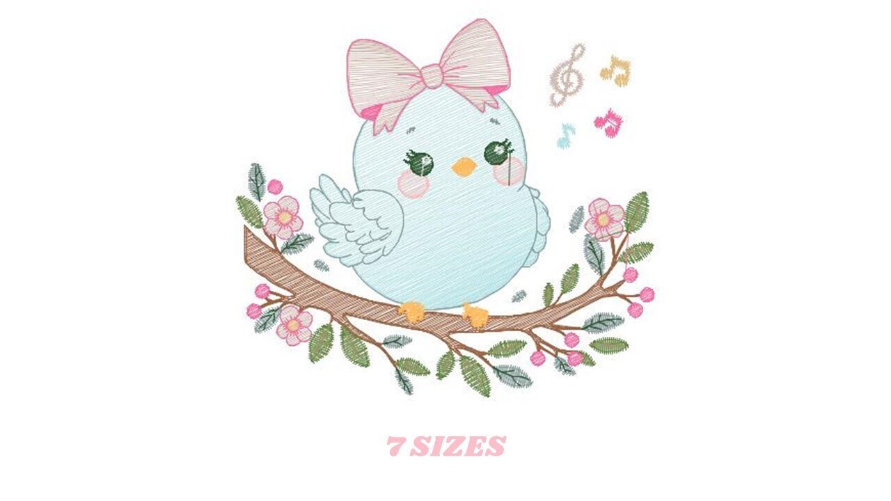 Bird embroidery designs - Birds embroidery design machine embroidery pattern - Spring garden embroidery file - instant download Tea towel