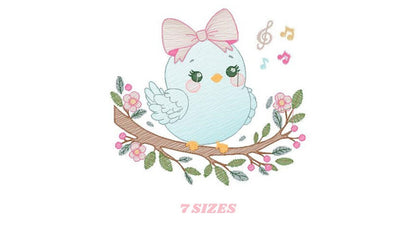 Bird embroidery designs - Birds embroidery design machine embroidery pattern - Spring garden embroidery file - instant download Tea towel
