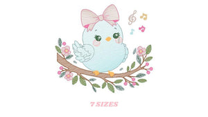 Bird embroidery designs - Birds embroidery design machine embroidery pattern - Spring garden embroidery file - instant download Tea towel