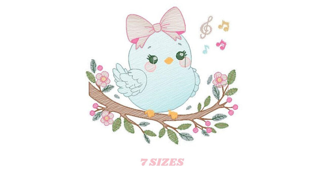 Bird embroidery designs - Birds embroidery design machine embroidery pattern - Spring garden embroidery file - instant download Tea towel