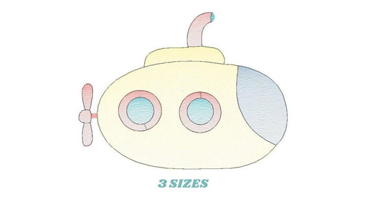 Submarine embroidery design - Baby boy embroidery designs machine embroidery pattern - nautical embroidery file - newborn layette nursery Marcia Embroidery