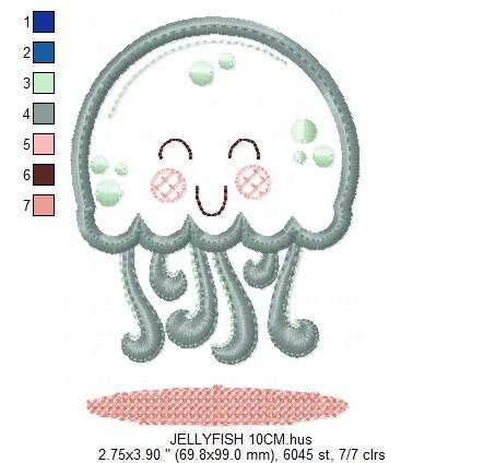 Jellyfish embroidery design - Octopus embroidery designs machine embroidery pattern - Ocean animals embroidery - instant digital download