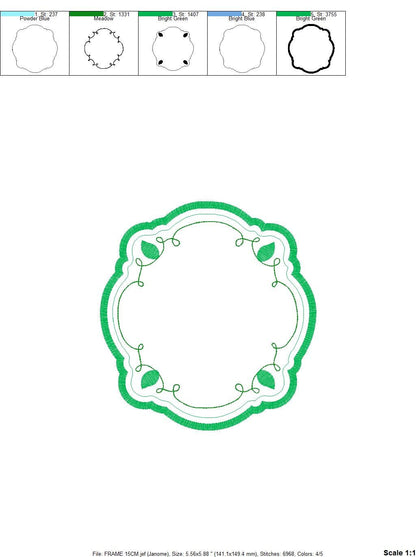 Monogram Frame embroidery designs - Flower embroidery design machine embroidery pattern - Floral embroidery file - baby girl embroidery pes